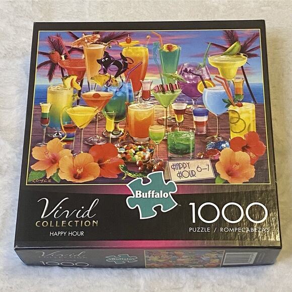 Buffalo Games Vivid Collection Happy Hour Jigsaw Puzzle Cocktail 1000 Piece - Picture 1 of 6